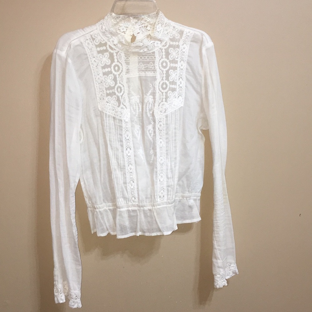 Lace high neck blouse